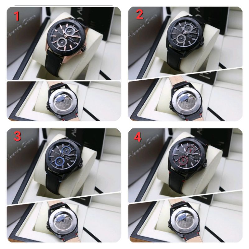 ORIGINAL GARANSI RESMI 1 TAHUN JAM TANGAN PRIA ALEXANDRE CHRISTIE AUTOMATIC KULIT STRAP ARLOJI WATCH