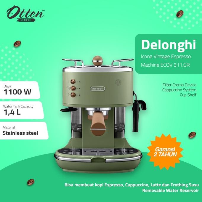 Delonghi - Icona Vintage Espresso Machine ECOV 311.GR - Mesin Kopi Termurah