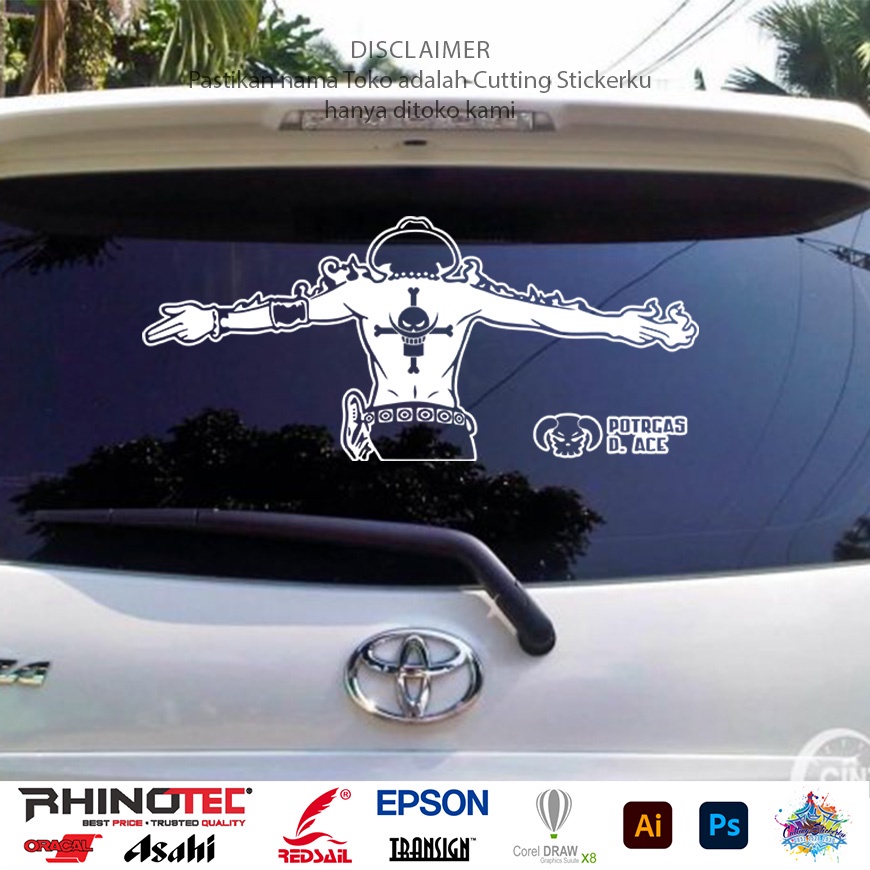 Cutting Stiker Portgas D Ace One Piece  Variasi Motor Mobil Sticker Luffy Brother Hukum Timbul Keren Nyala Dasbor Spakbor Visor Body Kaca Helm Laptop Hologram Reflective Tahan Air Setiker Bodi Siluet Film Samping Serial Karton Jepang Matic Anime