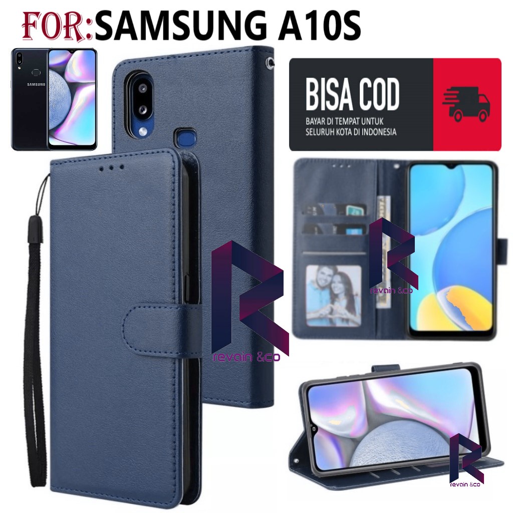 FLIP COVER SAMSUNG A10S FLIP WALLET LEATHER KULIT PREMIUM SARUNG BUKA TUTUP KESING HP FLIP CASE SAMSUNG A10S