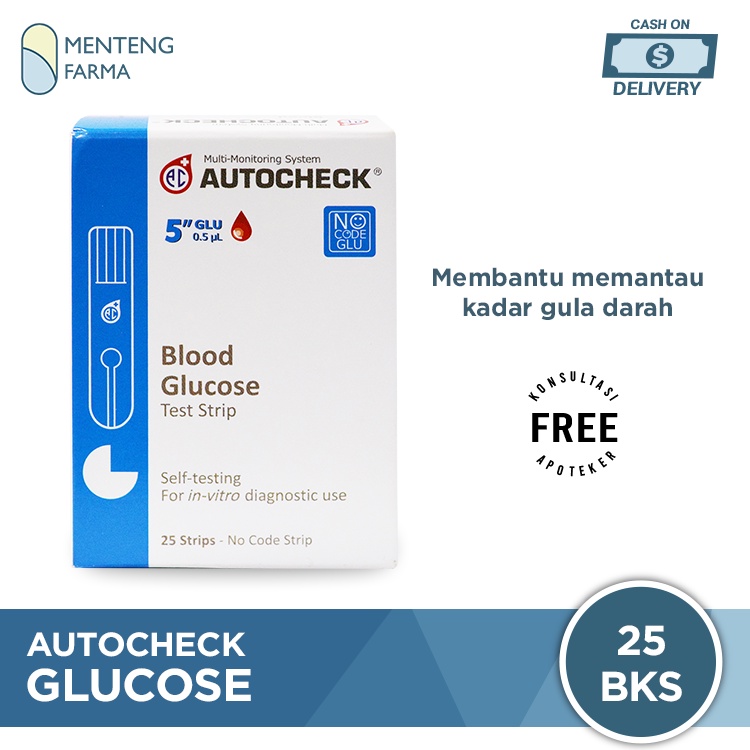 Strip Autocheck Glucose Isi 25 Strip - Alat Tes Strip Gula Darah