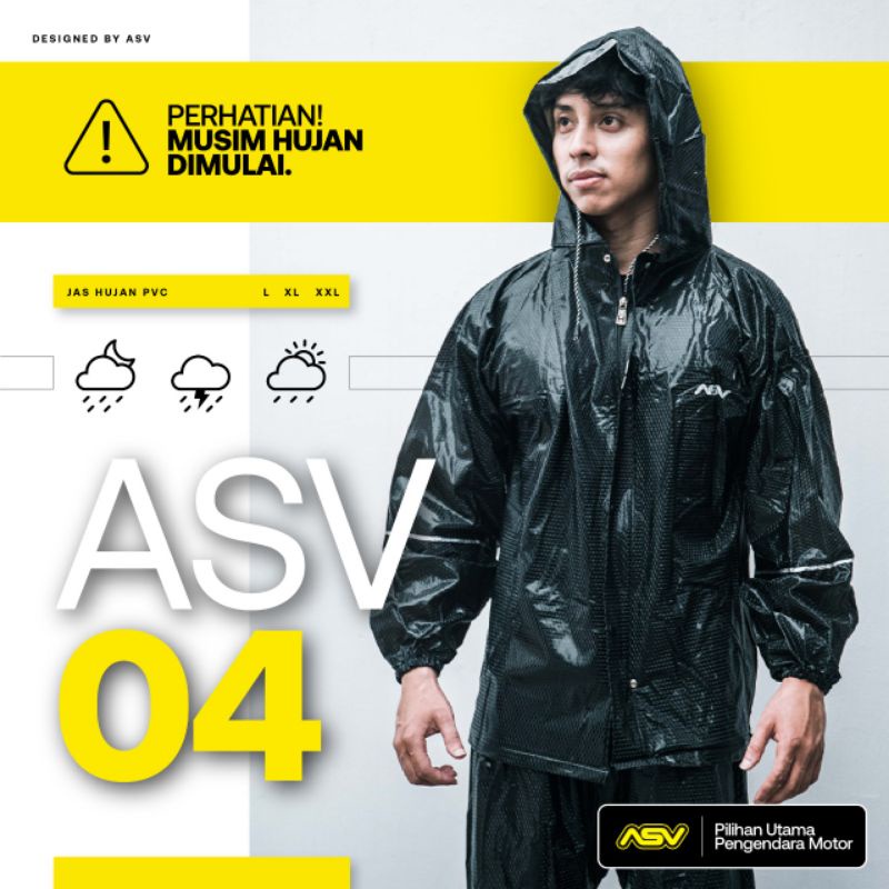 JAS HUJAN KARET ASV 4 CARBON HITAM DAN COKLAT
