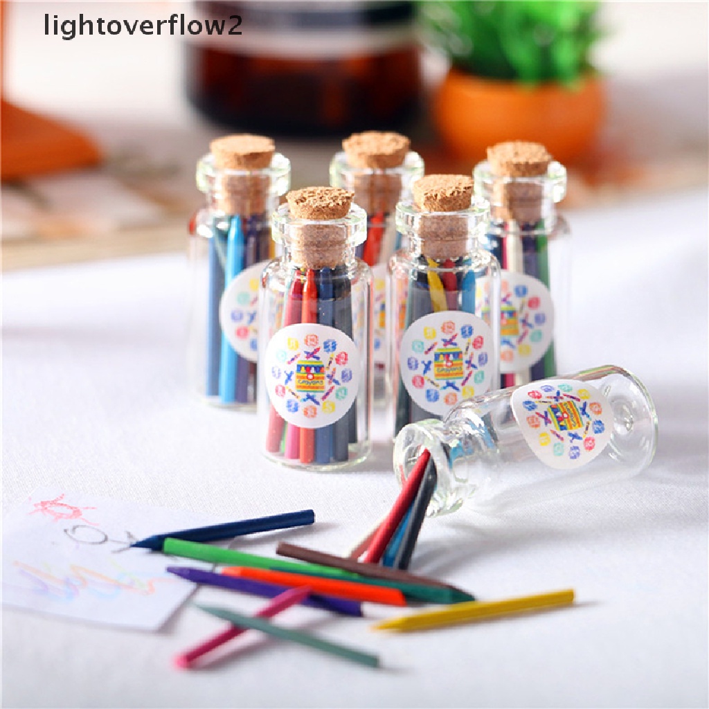 (lightoverflow2) Mainan Miniatur Krayon Kaleng Minuman Skala 1: 12 Untuk Aksesoris Rumah Boneka