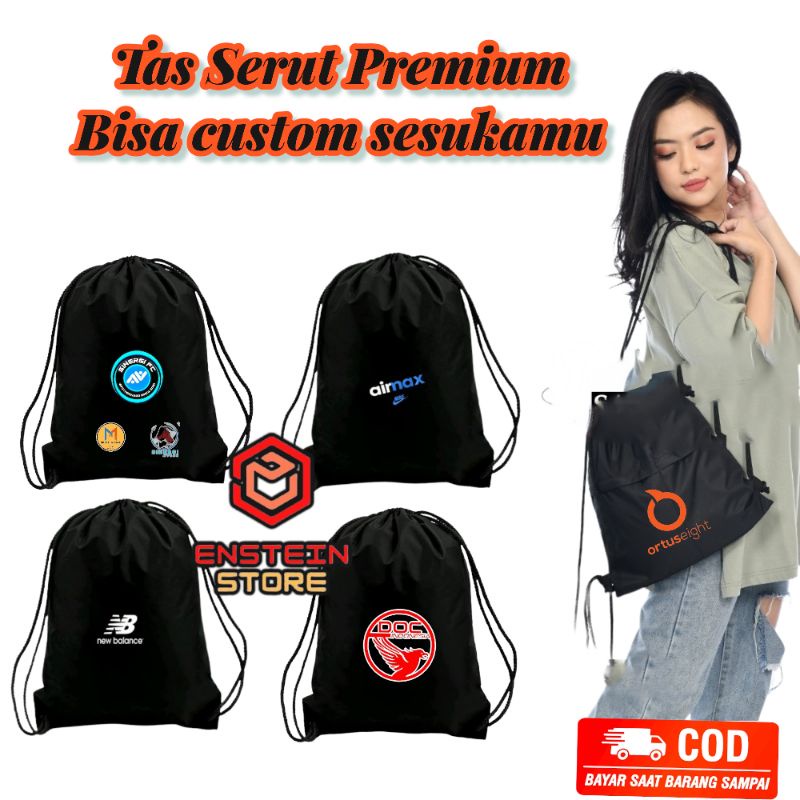 Tas Serut Tas Sepatu Futsal Bisa Custom Logo dan Tulisan