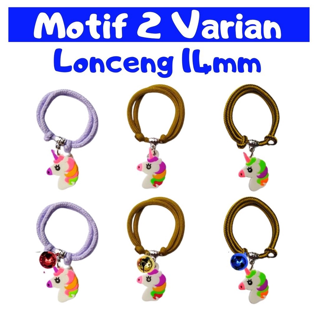 Kalung Kucing Motif Kuda Poni Unicorn Plus Lonceng 14mm FEZONE