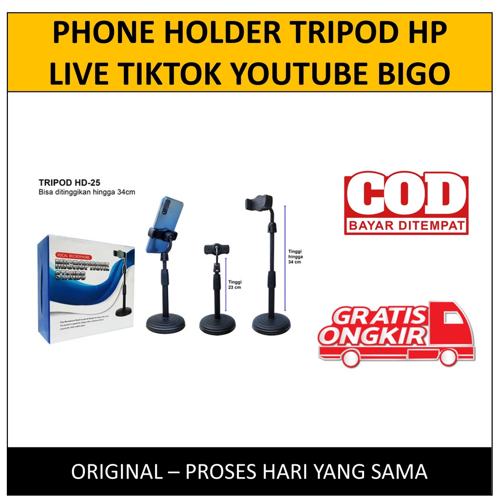 Phone Holder Stand HP Holder HP Holder Mic Tripod HP Bracket HP Dudukan HP