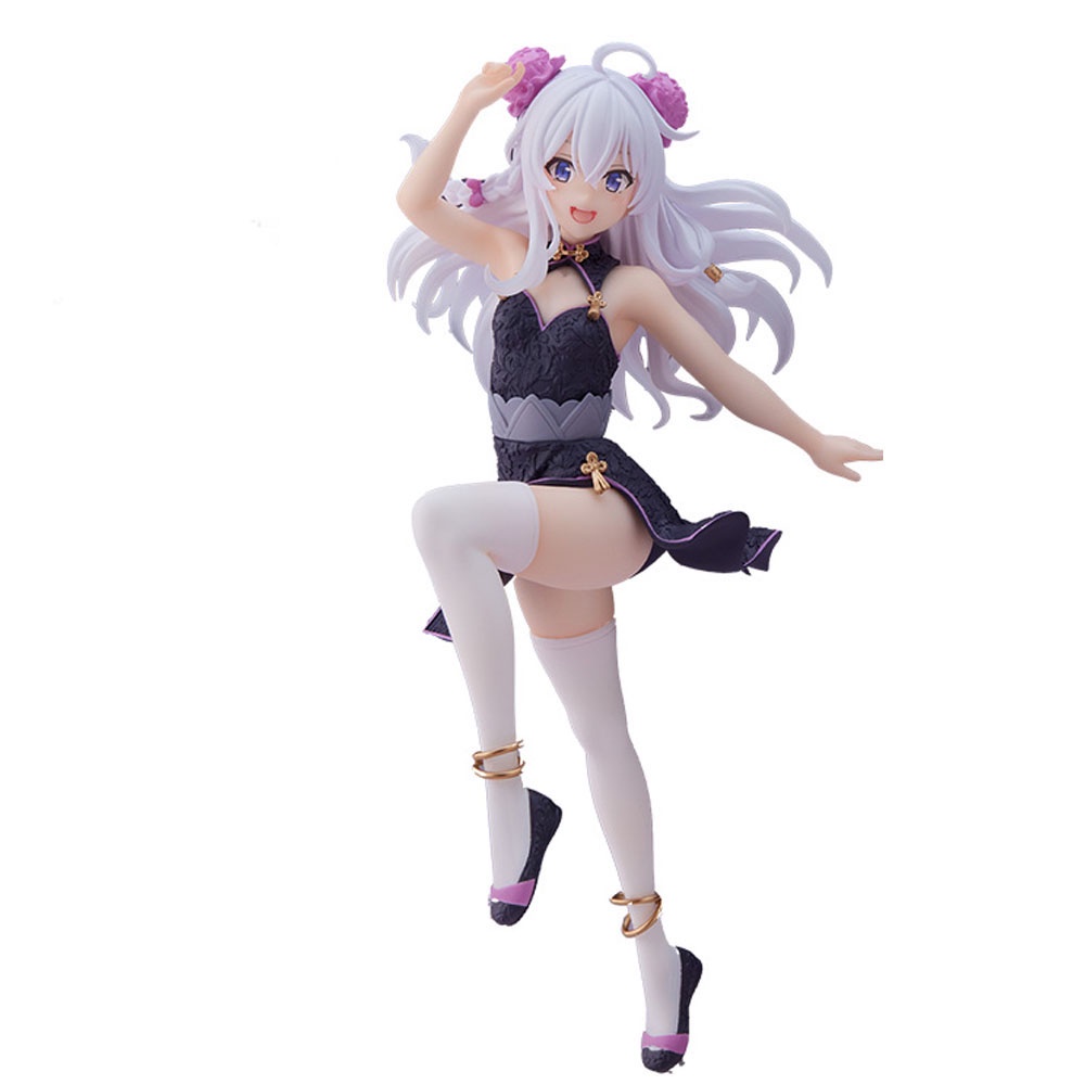 Mainan Action Figure Model Anime Tongkat Sihir The Journey of Elaina Majo No Tabitabi Elaina Taito Bahan PVC Ukuran 19cm