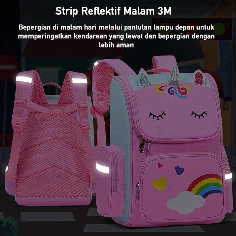 LNR Shop S-003 S-007 S-009 S-010 Tas Ransel Punggung Untuk Anak Perempuan Sekolah TK - SD Kelas 1 2 3 4 5 6 Ransel School Bag Anak Tahan Air Bahan Polyester Ringan Lembut Sekolah Dasar Taman Kanak Cewek Playgroup Pre-K K1 K2 Kindergarten Tas Punggung