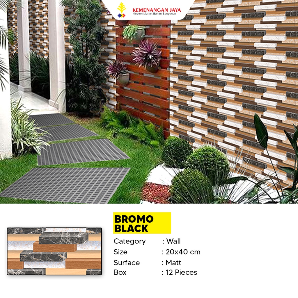 Keramik Murah Centro Bromo Black 20x40 Kw A