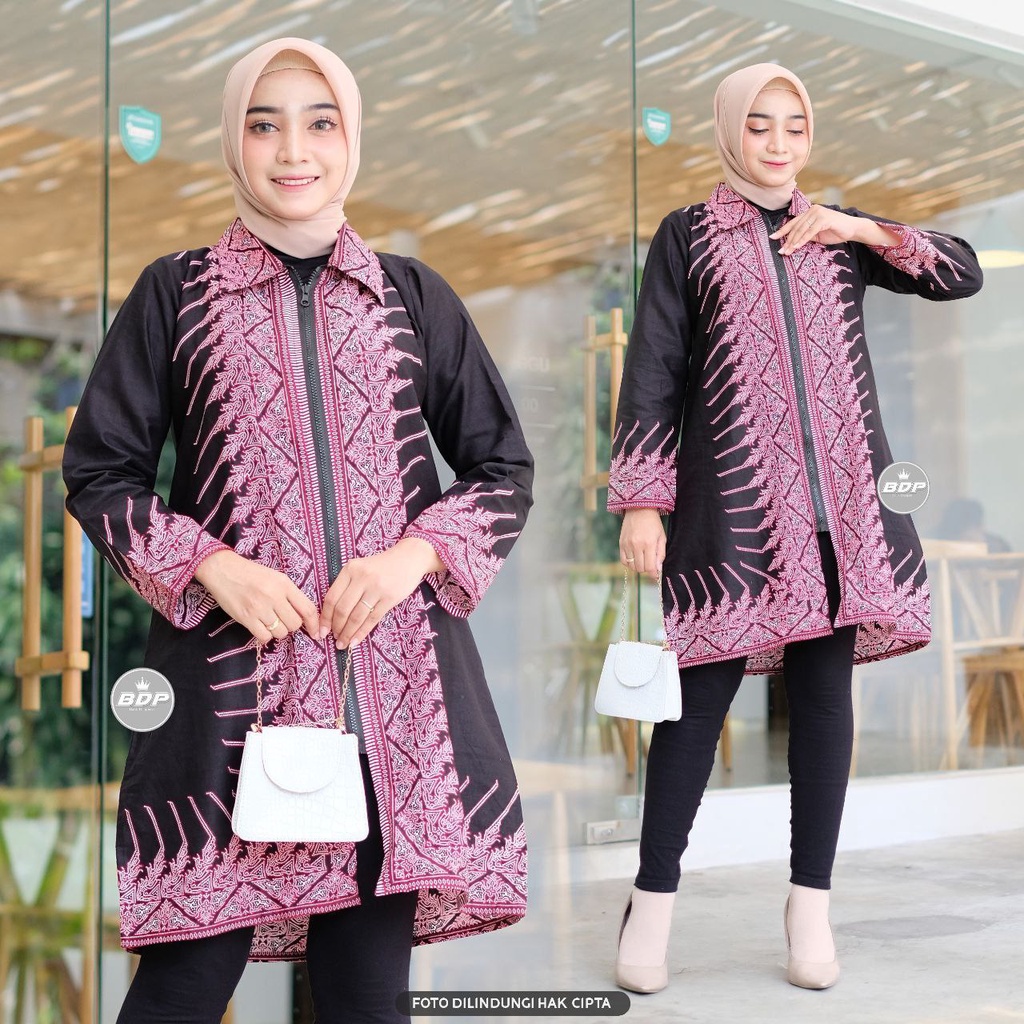 Baju Batik Wanita Modern M L XL XXL Atasan Batik Kerja Wanita Tunik Batik Kantor Seragam Batik Modern