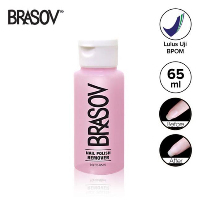 Brasov Nail Polish Remover Brasof Polis Penghilang Kutek Cat Kuku 65ml Kosmetik Arjuna