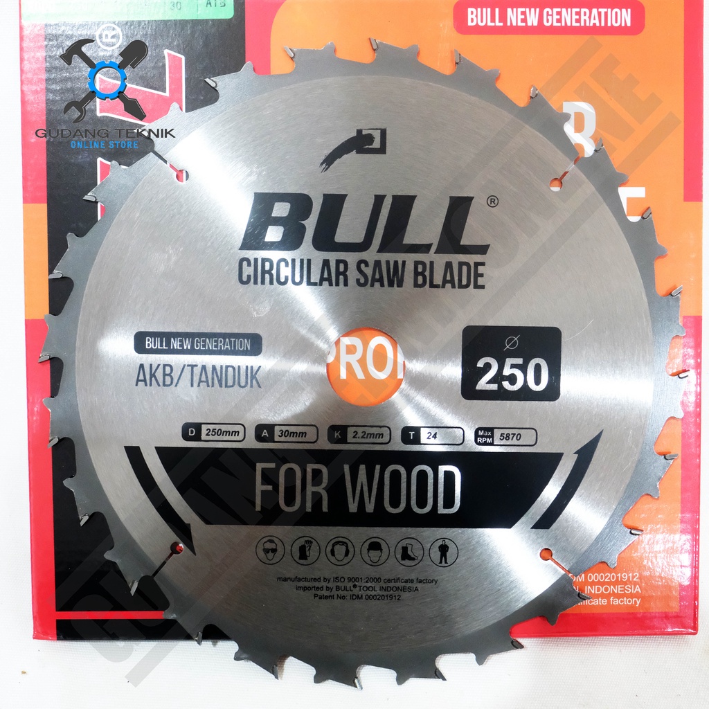 Mata Pisau Kayu Circular Saw TANDUK BULL 10&quot; 250mm 24T 40T / Mata Gergaji Circle 10Inch 250x24T 40T - Circular Saw Blade