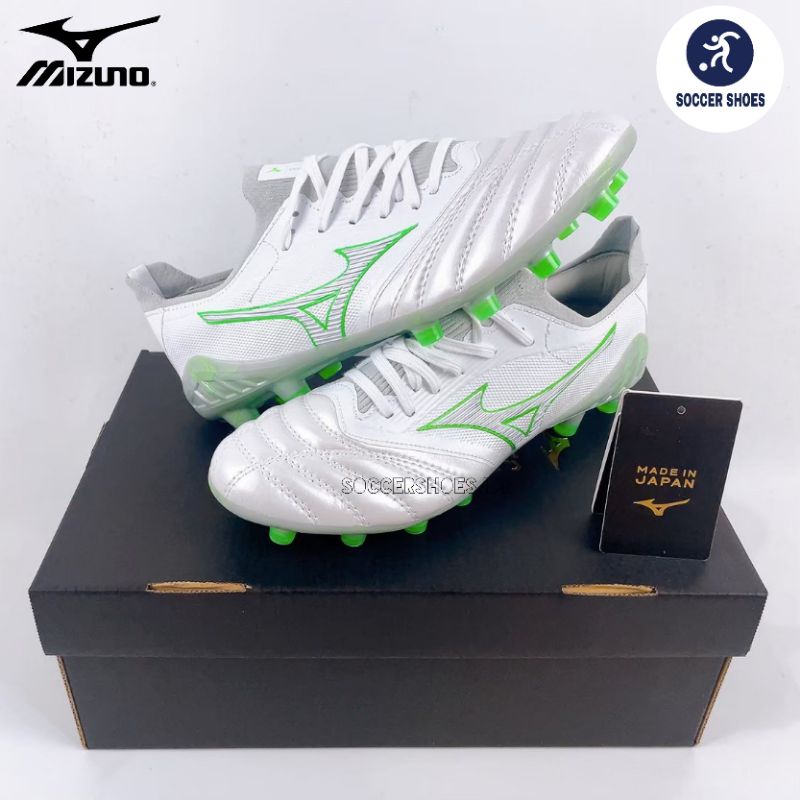 SEPATU BOLA MIZUNO MORELIA NEO 3 BETA ELITE WHITE GREEN FG