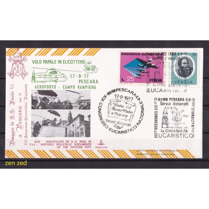 

A010 Prangko FDC SHP Vatican City 1977 Pontivicate of H.H Paul VI