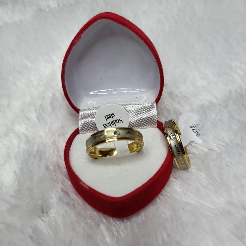 CINCIN TITANIUM FOREVER LOVE MATA SILVER GOLD CINCIN PRIA WANITA ANAK TUNANGAN COUPLE