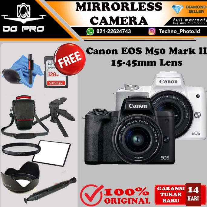 Canon Eos M50 Ii Kit 15-45Mm Garansi Resmi M 50 Mark 2 Mirrorless
