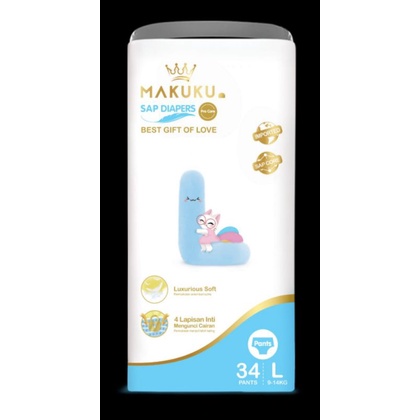 MAKUKU SAP Diapers PRoCare PANTS.(Popok Premium) L.34/XL.32/XXL.28