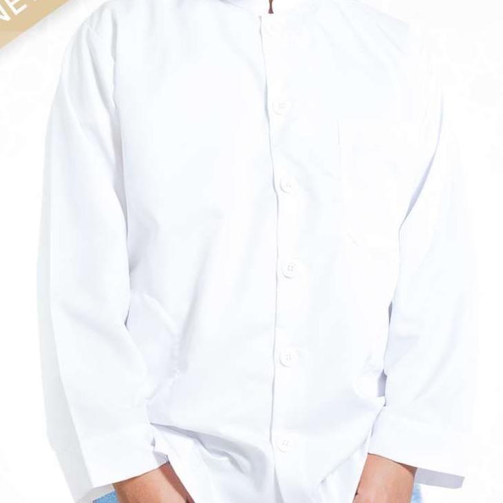 Langsung Order baju koko pria putih lengan panjang polos baju Koko putih terbaru