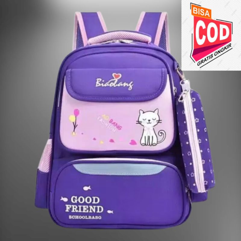 Tas Anak Ransel Anak Perempuan Tas Sekolah Sd Cat Love