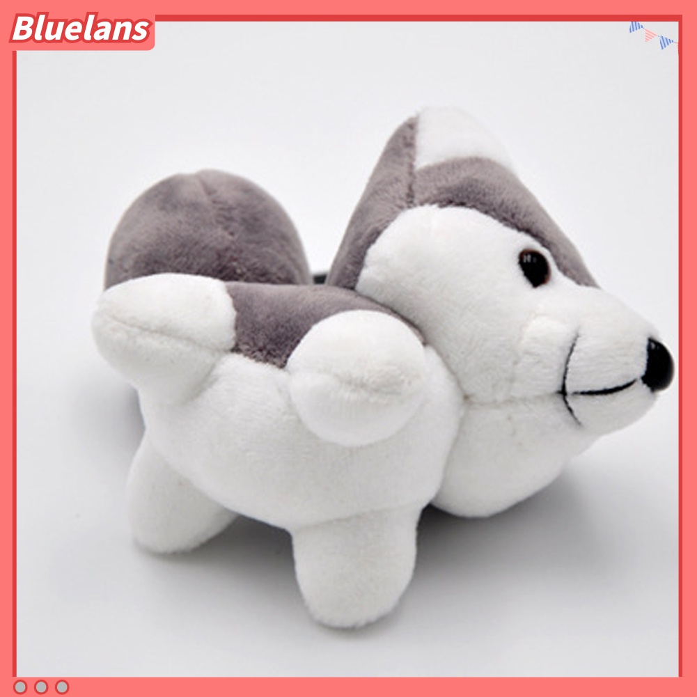 Gantungan Kunci Bentuk Boneka Anjing Husky Bahan Plush