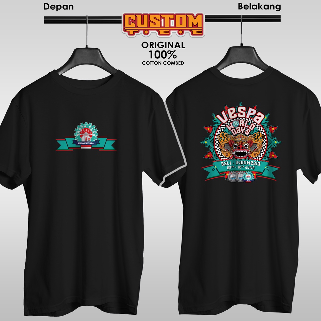 Kaos Vespa VWD 2/ Kaos Jambore Vespa 2022 / Kaos Vespa world days Bali 2022 / Kaos Vespa Barong Bali