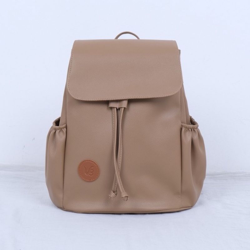 Rhatu.id - HILDA - Tas Ransel Wanita , Cream, Hitam, Ping, Abu-Hilda coklat