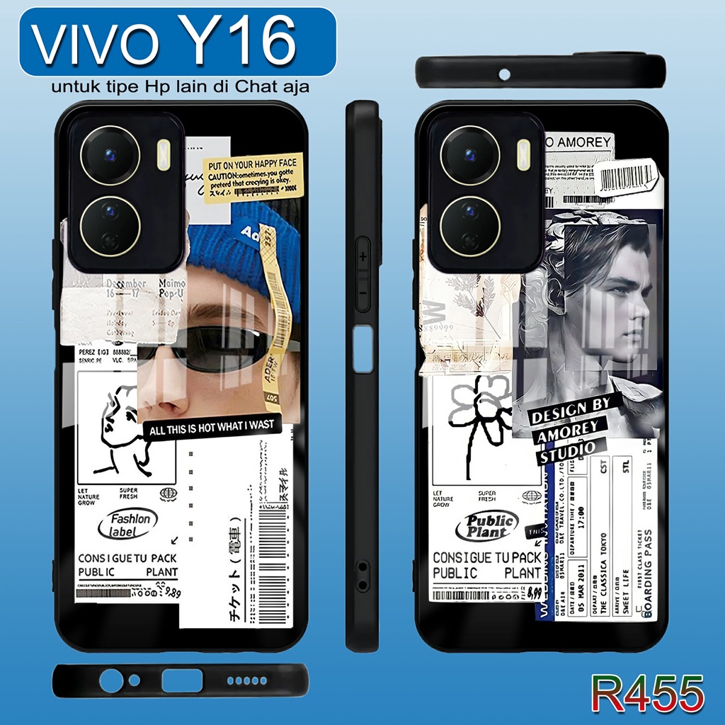 R455 Case Kilau Vivo Y16 Softcase Vivo Y16 Case Kaca Acrylic Vivo Y16 Kesing Hp Vivo Y16 Pelindung H