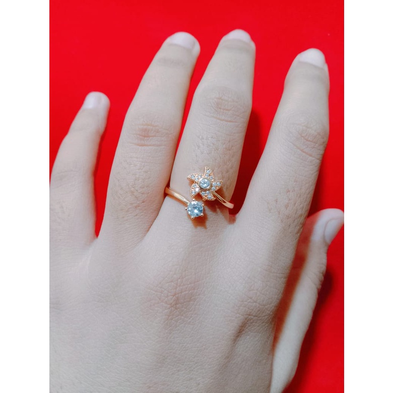 [cod] 554 cincin titanium antikarat model bunga baling cantik