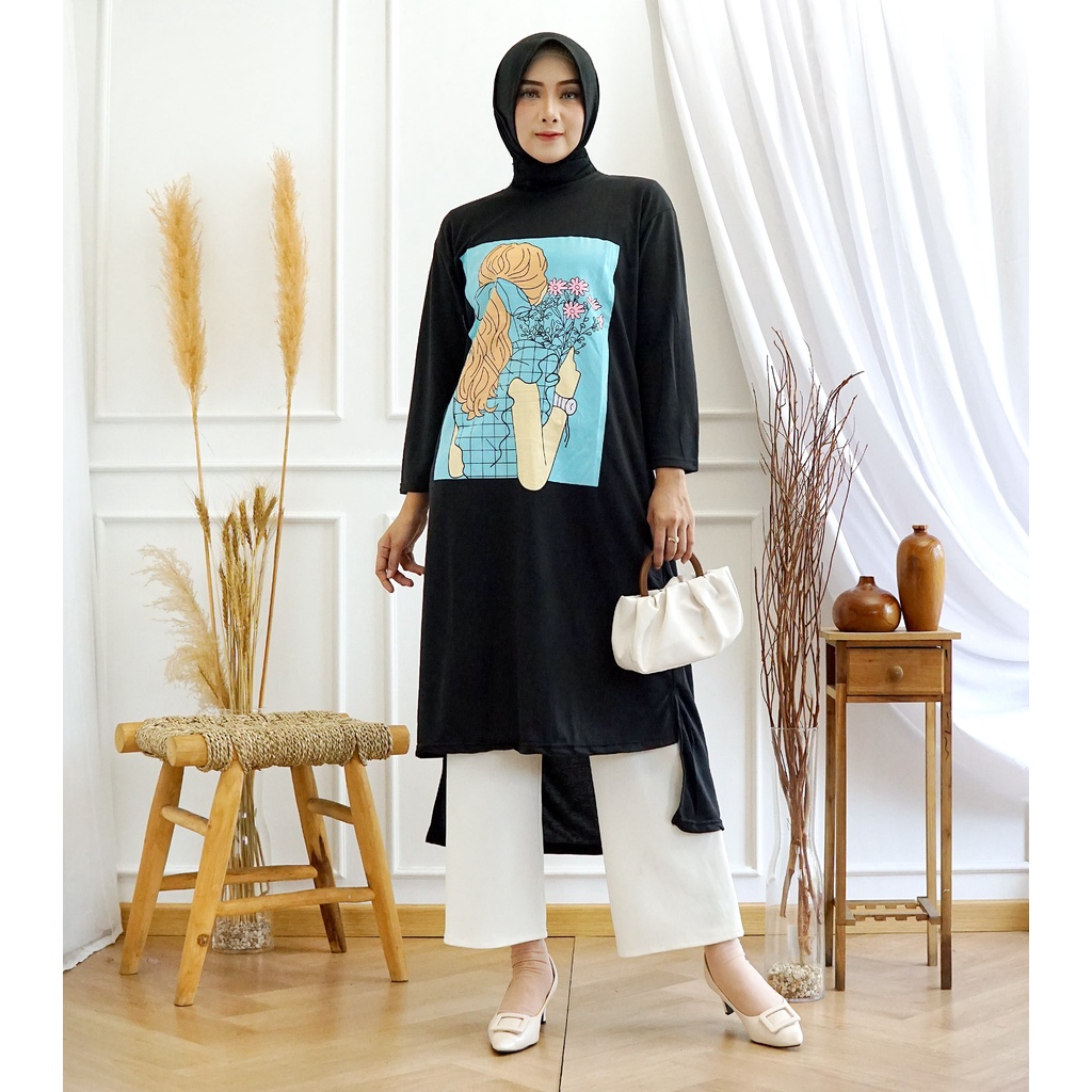 GR TUNIK JUMBO MIDI DRESS MODEL PENGUIN VIRAL SR538