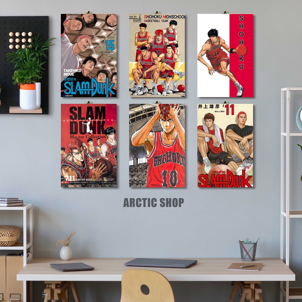 Poster Slam Dunk / Hiasan Dinding Kayu / Poster Anime / Slam Dunk / Basketball