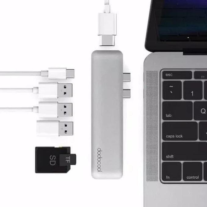 DODOCOOL MACBOOK PRO CONVERTER MULTIFUNGSI 7IN1 USB TYPE C HUB HDMI always ready