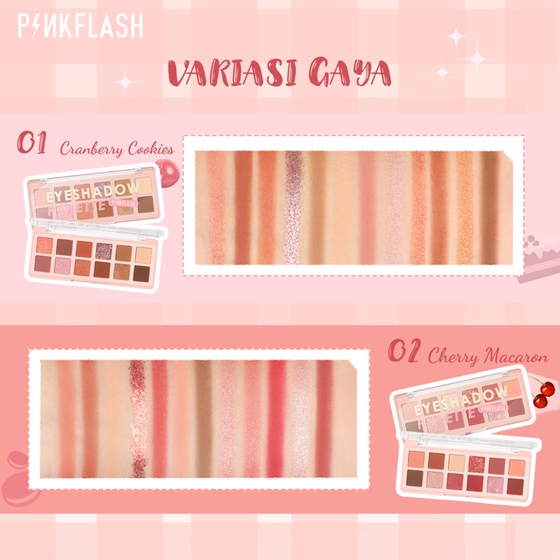 [BISA COD] PINKFLASH #PinkDessert 12 Shades Eyeshadow Palette - Eyeshadow Pinkflash - Pinkflash Pro Touch Eyeshadow Palette