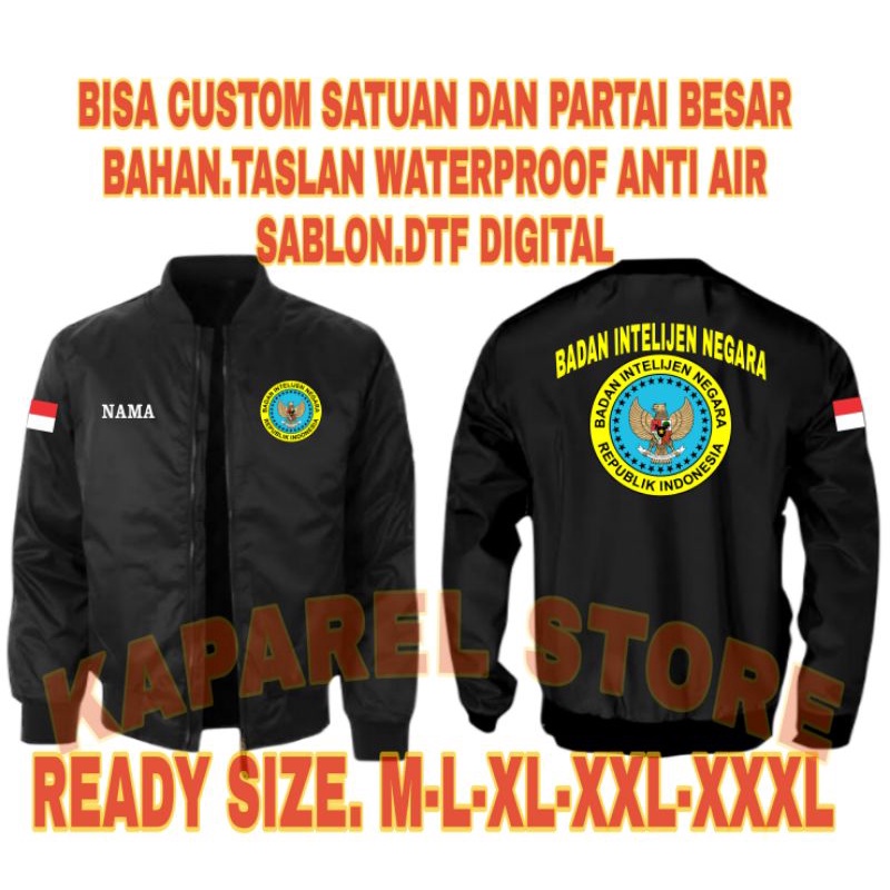 Jaket Bomber BIN Badan Intelijen Negara / Bomber Badan Intelijen Negara BIN Terbaru Anti Air