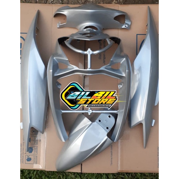 Cover bodi Body Yahama Mio soul karbu 2009-2012 Custom warna silver glosy