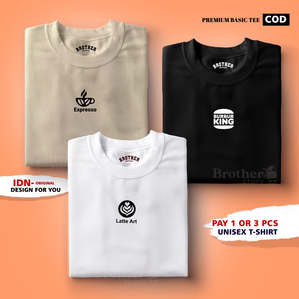 BUY 1 OR 3 PCS ( PROMO COD ) BROTHER STORE / Kaos Distro100% Catoon Combed 24s / Articel Coffee