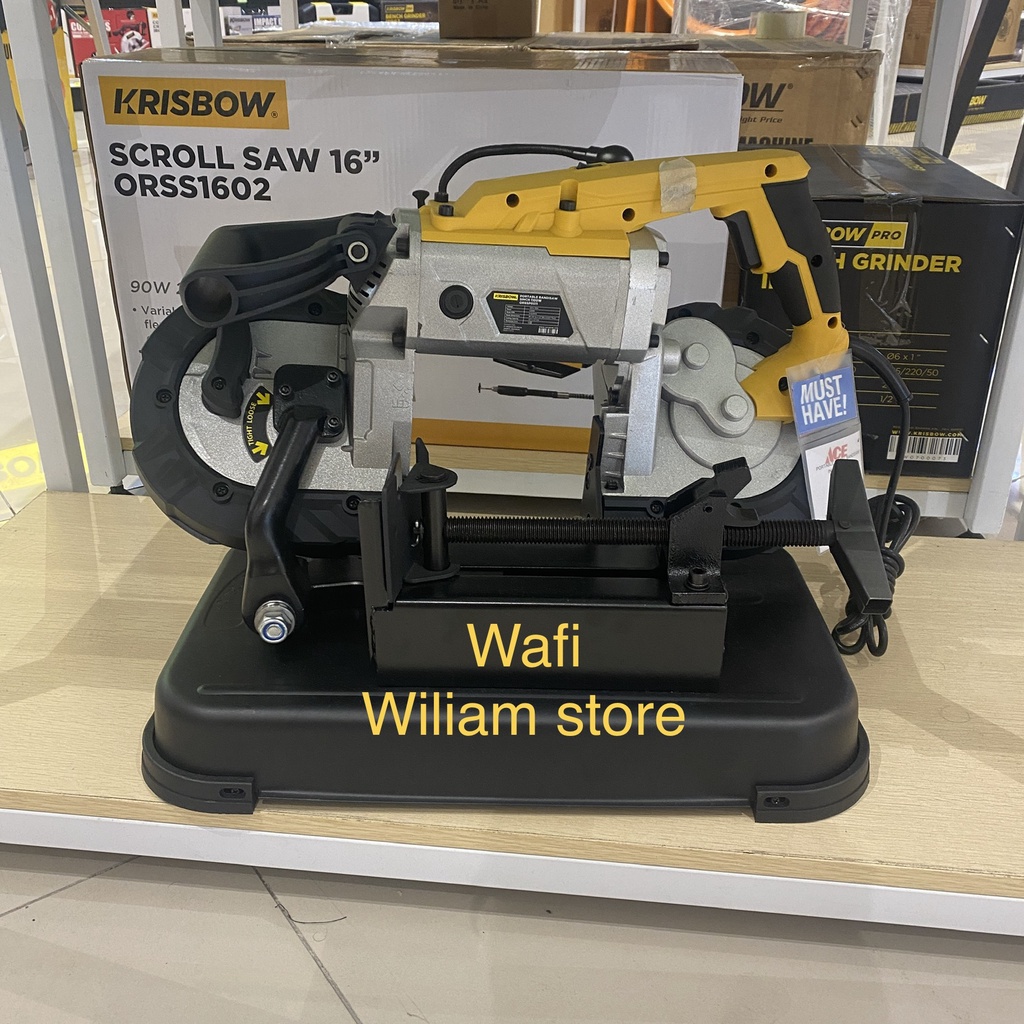 krisbow Mesin Metal Bandsaw besi Band Saw Gergaji Besi Portable 5 inch