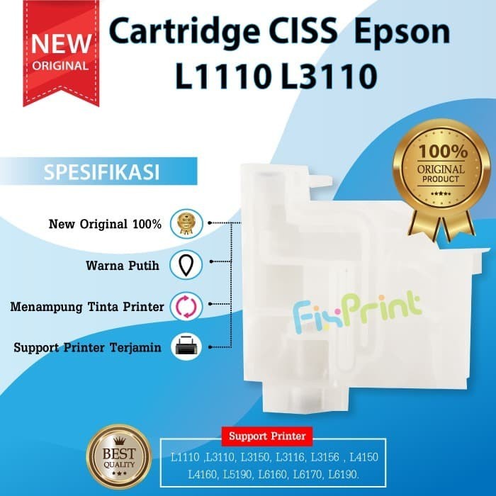 Sparepart Cartridge Dumper Epson L1110 L3110 Ciss Damper L3150 L4150 L4160 L5190