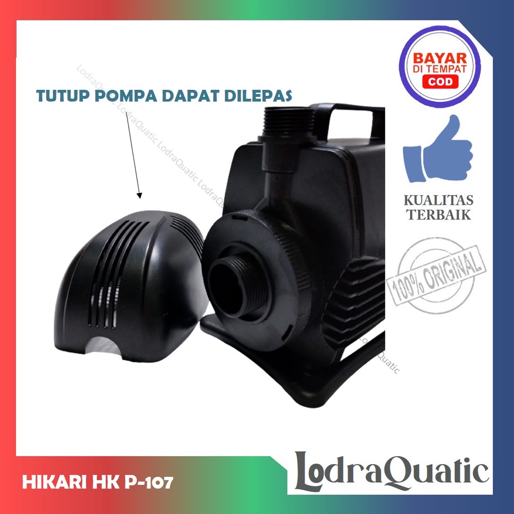 PROMO MURAH HIKARI HK-P 107 POMPA KOLAM IKAN HIKARI HK-P 107 NAIK 5 METER POMPA 5200 LITER PER JAM POMPA AIR HIDROPONIK POMPA KOLAM KECIL POMPA AQUARIUM BESAR FILTER AQUARIUM FILTER KOLAM IKAN KOI FILTER POMPA AIR LAUT MARINE