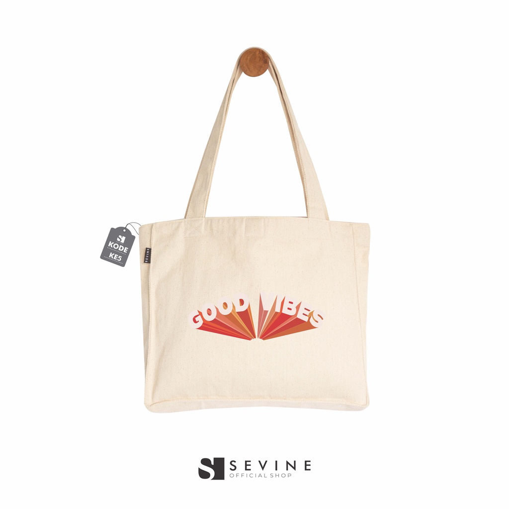 Sevine Totebag Kanvas Tas Wanita Tote Bag Kuliah Sekolah Kerja Kantong Laptop Quotes Aesthetic - KE