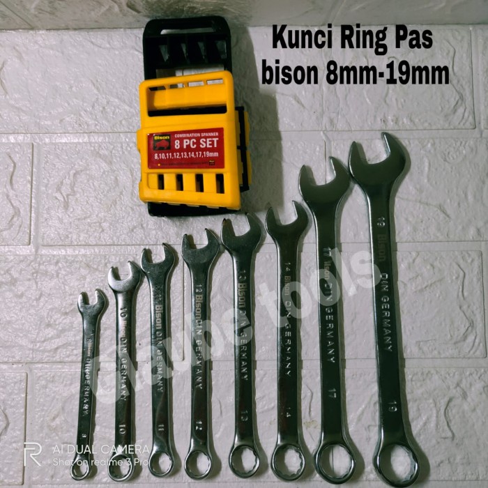 Bison 8-19 Kunci Ring Pas Set 8pcs Kunci Reng Pas set Kunci Pas Ring