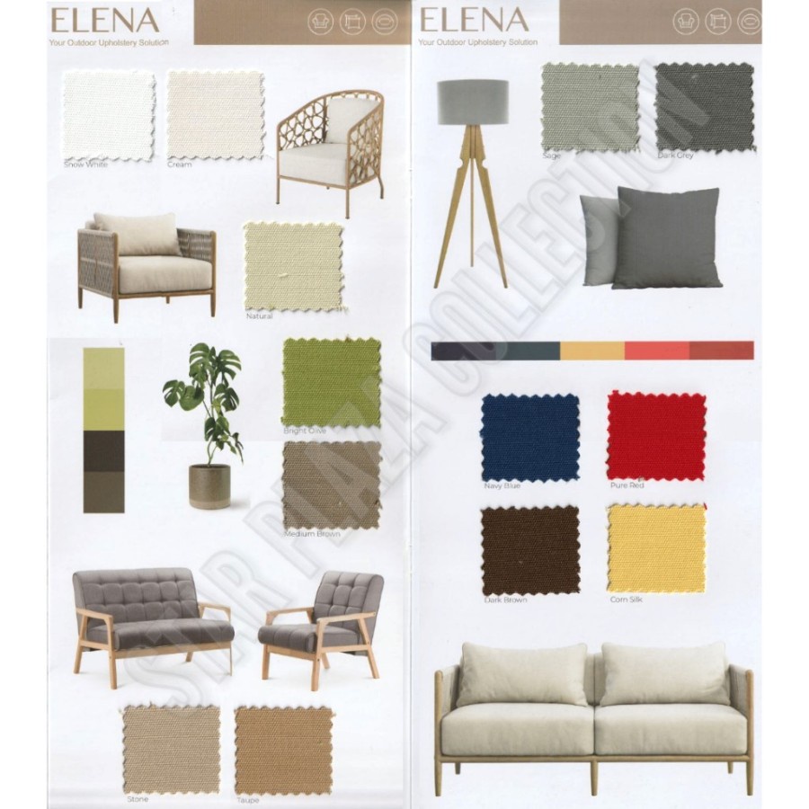 Kain Outdoor Tebal Minimalist Waterproof  Water Resistant - Elena (Furniture, Sofa, Kursi Pantai, Jo