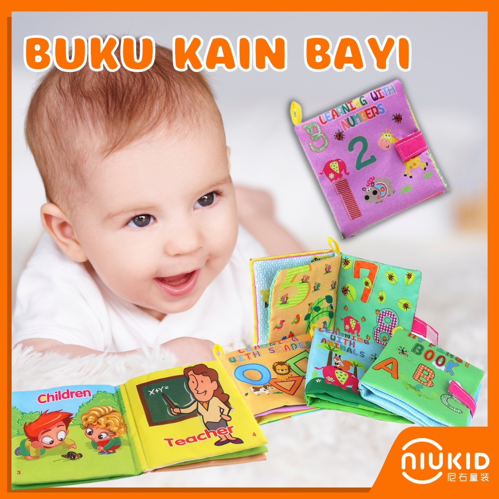 NIUKID SOFT BOOK BUKU BANTAL EDUKATIF BUKU CERITA MAINAN BAYI BAHAN KAIN