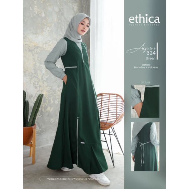 Ayumi 324 gamis ethica terbaru 2022 gamis casual gamis simpel