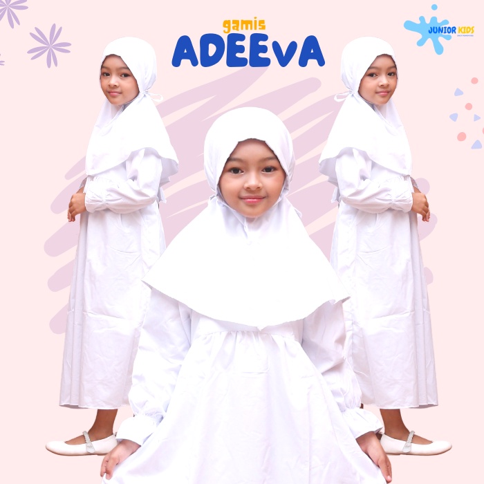 gamis putih adeeva usia 1-9 tahun gamis anak perempuan umur 1-9 tahun