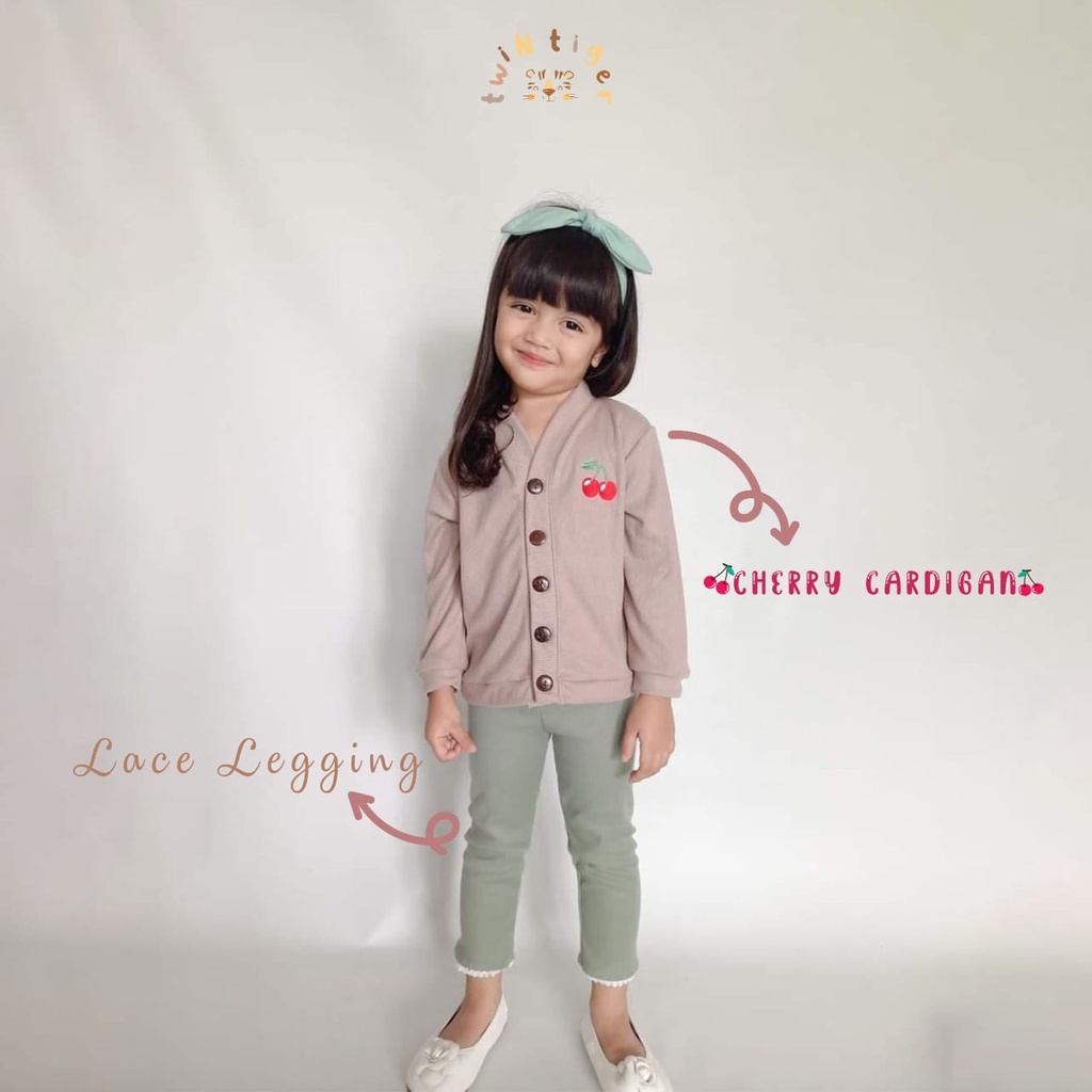 Twin Tiger Cardigan Cherry 1-5 Tahun Cardigan Rib Anak Perempuan Adem CBKS