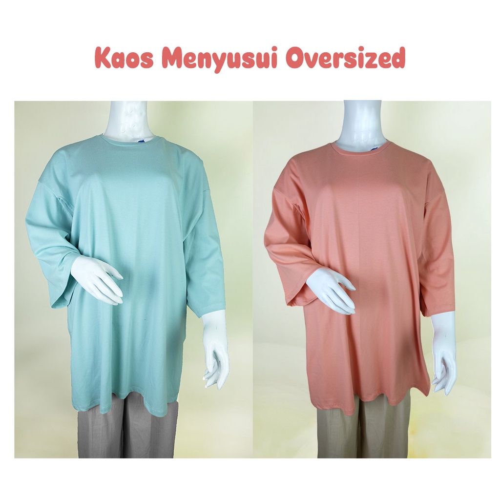 Kaos menyusui oversized bukaan samping kanan kiri bahan combed 24s baju busui bahan adem kekinian