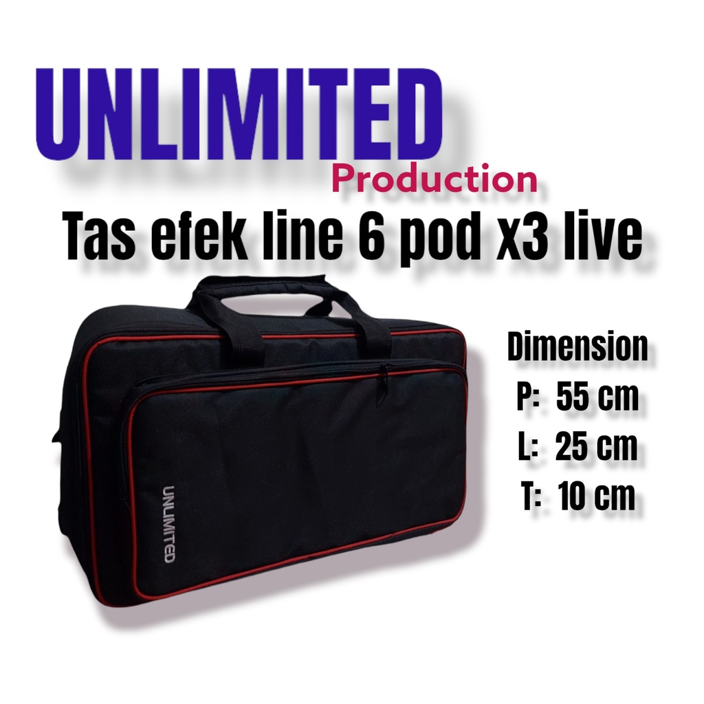 gigbag  efek line 6 pod x3 live 55 x 25 x 10 cm