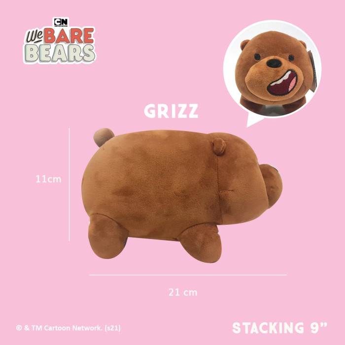 

We Bare Bears Stacking Plush / Boneka Tumpuk 9" Grizz