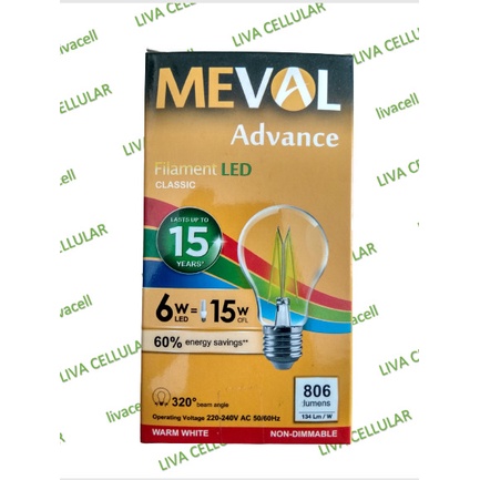 Lampu Hias Filament LED 6W - E27 - Kuning MEVAL