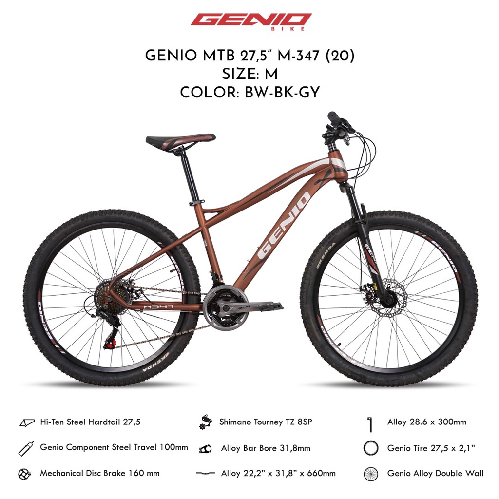 GENIO M 346 347 SEPEDA GUNUNG MTB 27.5 INNER CABLE 3 X 8 SPEED SHIMANO